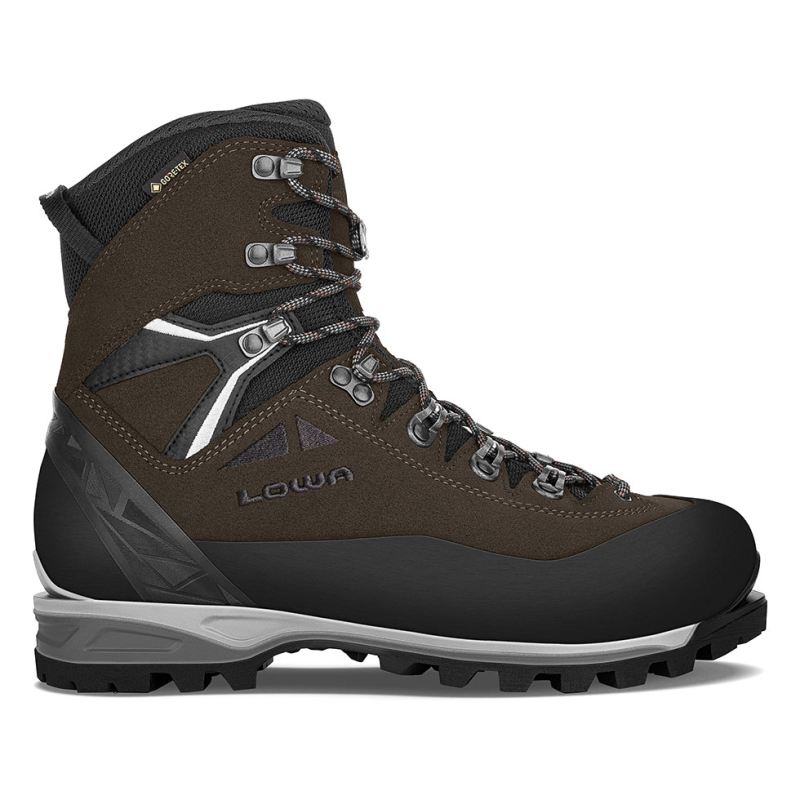 LOWA Boots Men's Alpine Expert II GTX (for Mountain Hunting)-Dark Brown/Black