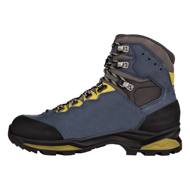 LOWA Boots Men's Camino Evo GTX-Steel Blue/Kiwi - Click Image to Close