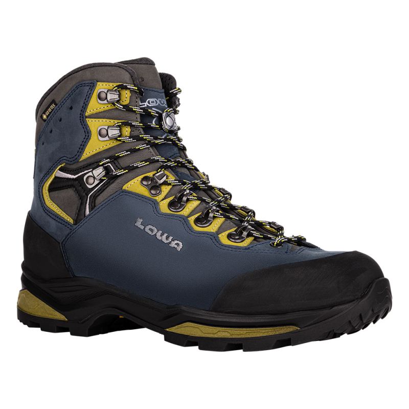 LOWA Boots Men's Camino Evo GTX-Steel Blue/Kiwi - Click Image to Close