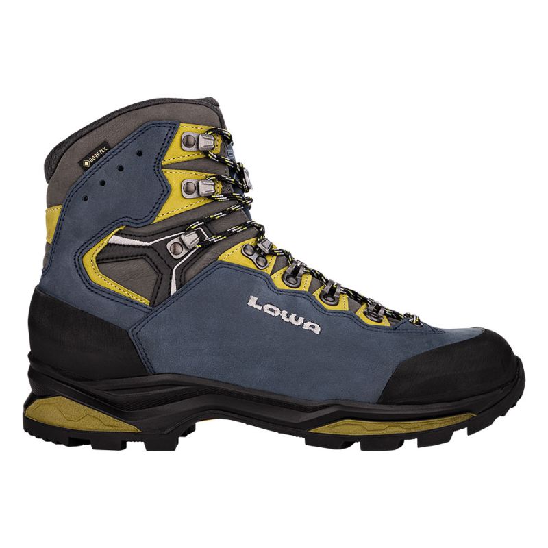 LOWA Boots Men's Camino Evo GTX-Steel Blue/Kiwi - Click Image to Close