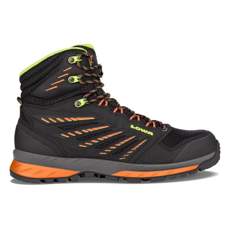 LOWA Boots Men's Trek Evo GTX Mid-Black/Flame