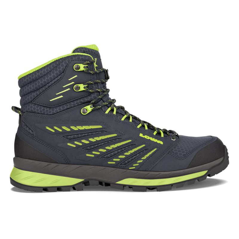 LOWA Boots Men's Trek Evo GTX Mid-Navy/Lime - Click Image to Close