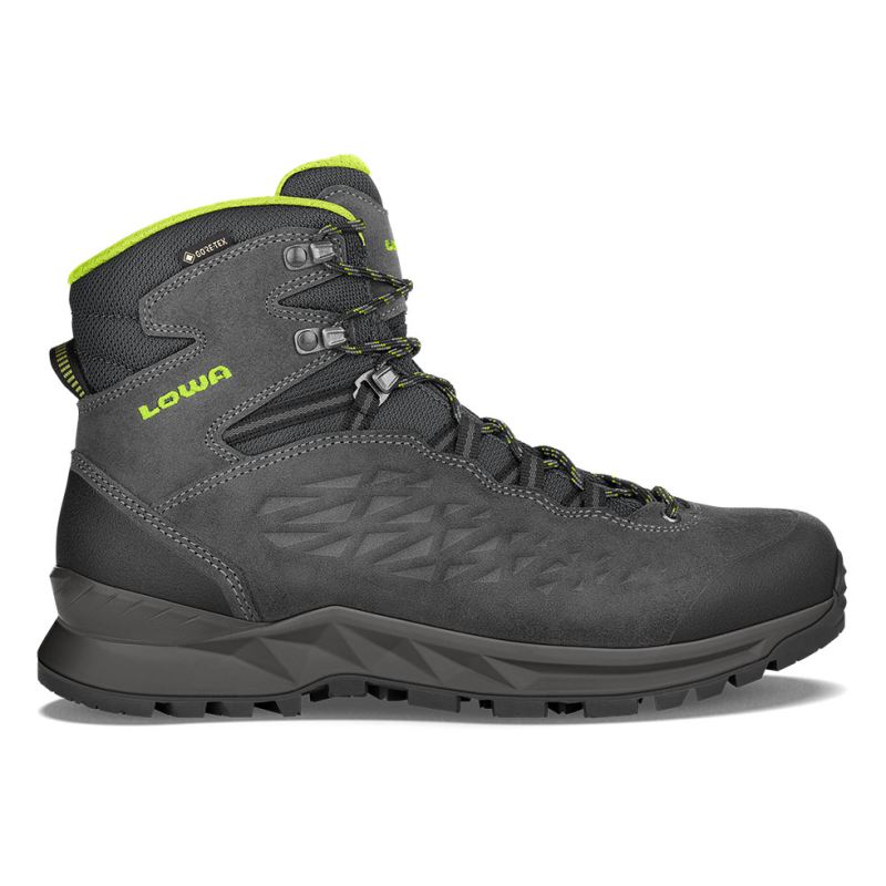 LOWA Boots Men's LOWA Explorer II GTX Mid-Anthracite/Lime - Click Image to Close