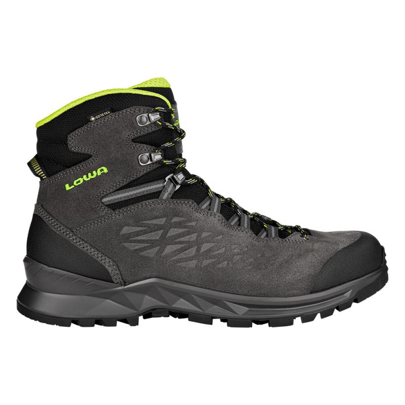 LOWA Boots Men's LOWA Explorer II GTX Mid-Anthracite/Lime - Click Image to Close