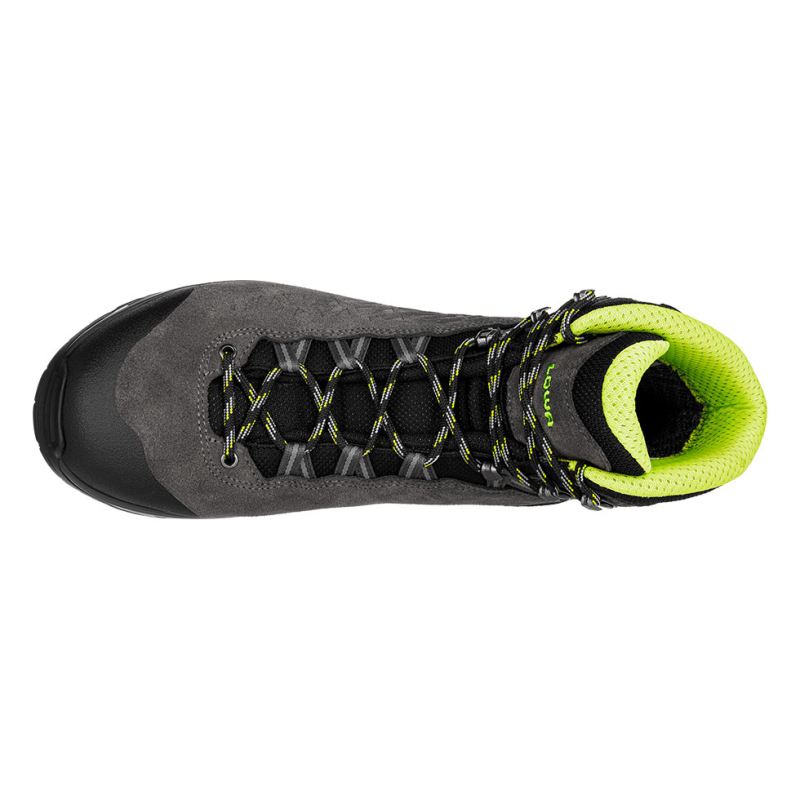 LOWA Boots Men's LOWA Explorer II GTX Mid-Anthracite/Lime