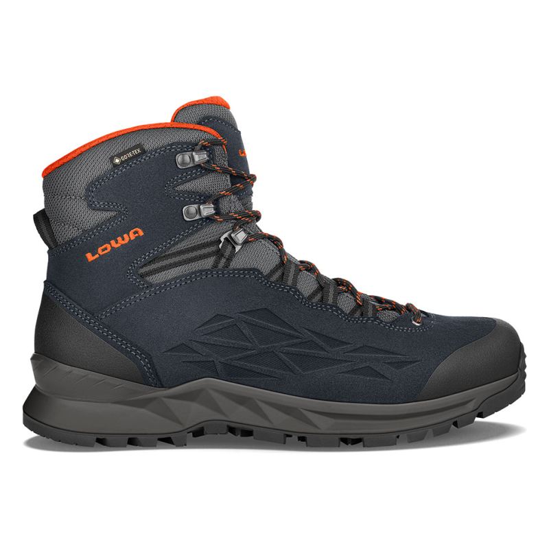 LOWA Boots Men's LOWA Explorer II GTX Mid-Navy/Orange - Click Image to Close