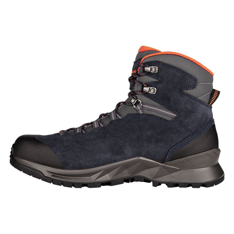 LOWA Boots Men's LOWA Explorer II GTX Mid-Navy/Orange - Click Image to Close