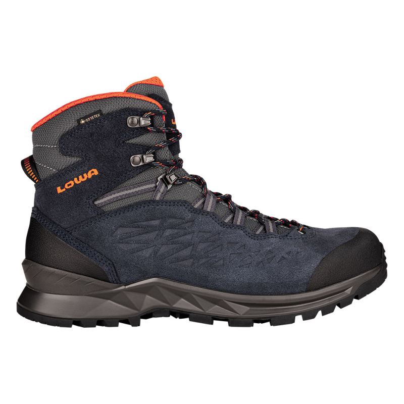 LOWA Boots Men's LOWA Explorer II GTX Mid-Navy/Orange - Click Image to Close