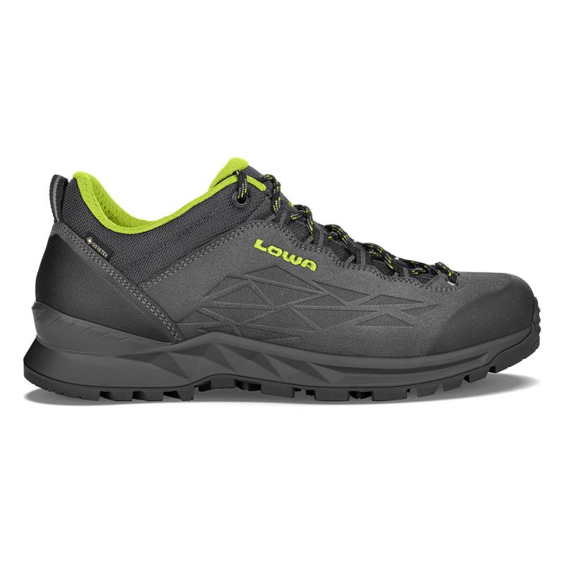 LOWA Boots Men's LOWA Explorer II GTX Lo-Anthracite/Lime - Click Image to Close