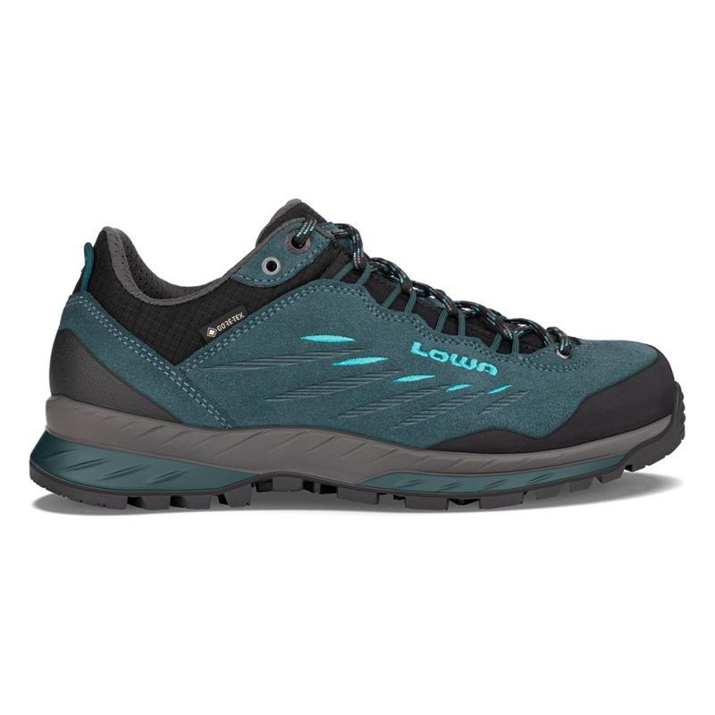 LOWA Boots Women's Delago GTX Lo Ws-Petrol/Aquamarine - Click Image to Close