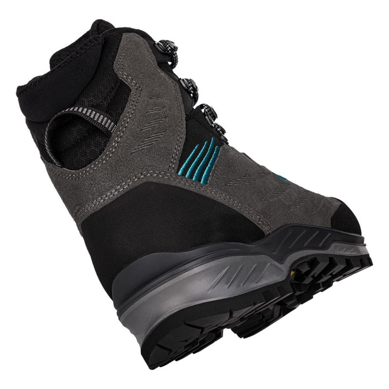 LOWA Boots Women's Cadin II GTX Mid Ws-Anthracite/Aquamarine - Click Image to Close