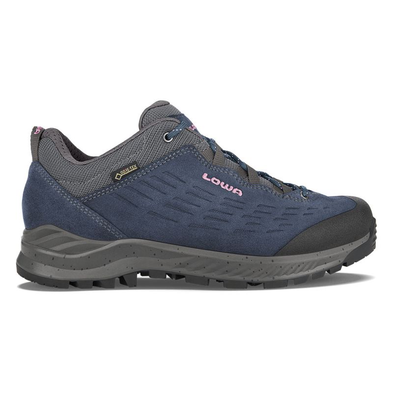 LOWA Boots Women's LOWA Explorer GTX Lo Ws-Navy/Lilac - Click Image to Close