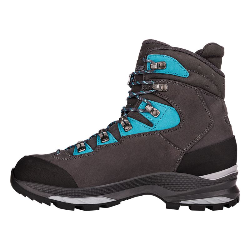 LOWA Boots Women's Mauria Evo GTX Ws-Anthracite/Turquoise - Click Image to Close