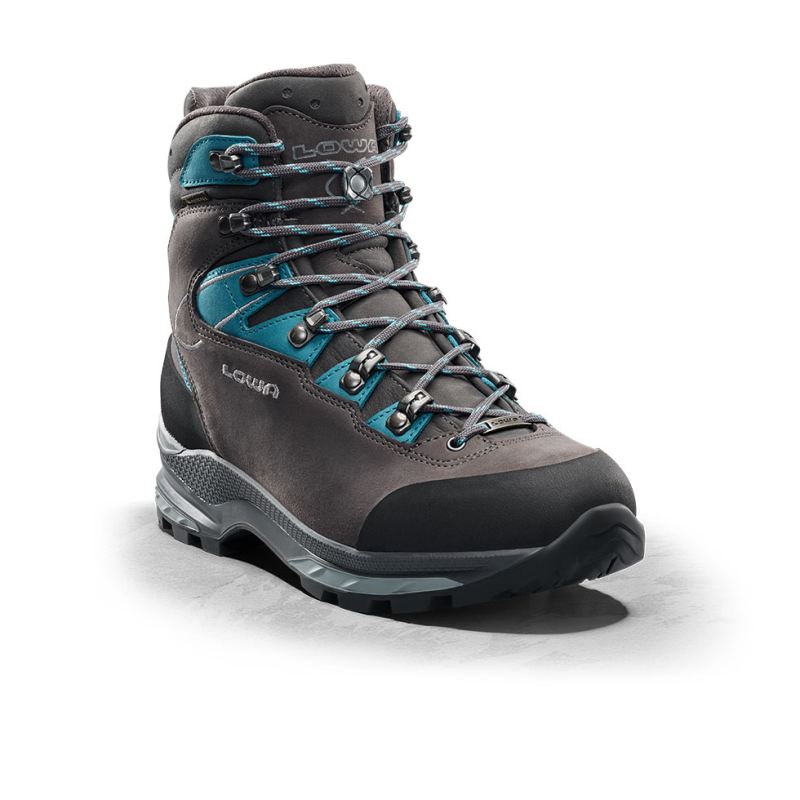 LOWA Boots Women's Mauria Evo GTX Ws-Anthracite/Turquoise - Click Image to Close