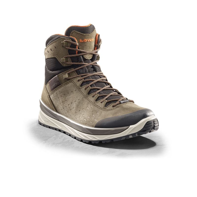 LOWA Boots Men's Malta GTX Mid-Olive - Click Image to Close