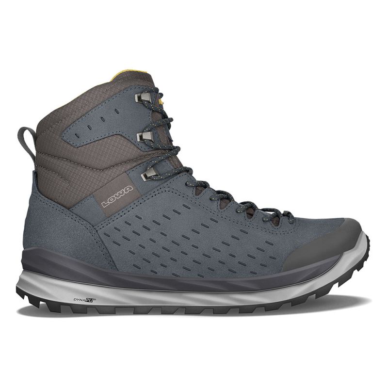 LOWA Boots Men's Malta GTX Mid-Steel Blue