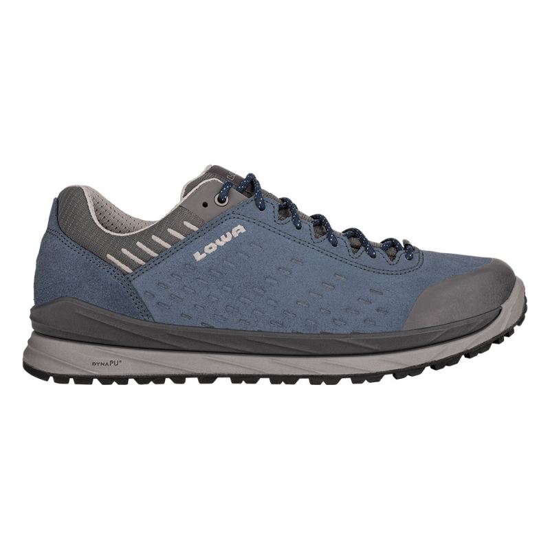 LOWA Boots Men's Malta GTX Lo-Blue/Grey - Click Image to Close