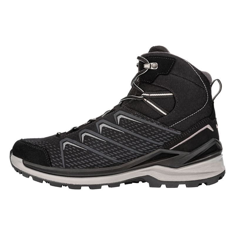 LOWA Boots Men's Ferrox Pro GTX Mid-Black/Light Grey - Click Image to Close