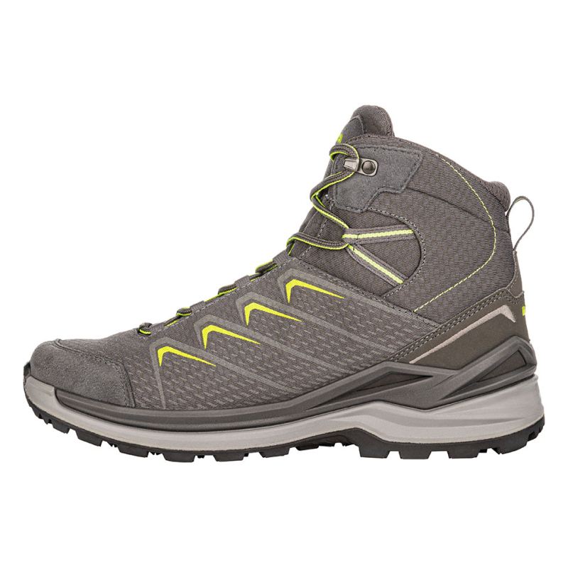 LOWA Boots Men's Ferrox Pro GTX Mid-Graphite/Lime