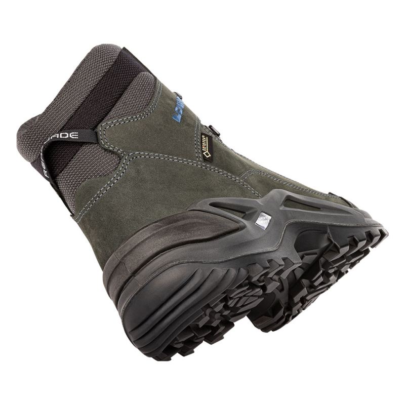 LOWA Boots Men's Renegade GTX Mid-Anthracite/Steel Blue - Click Image to Close