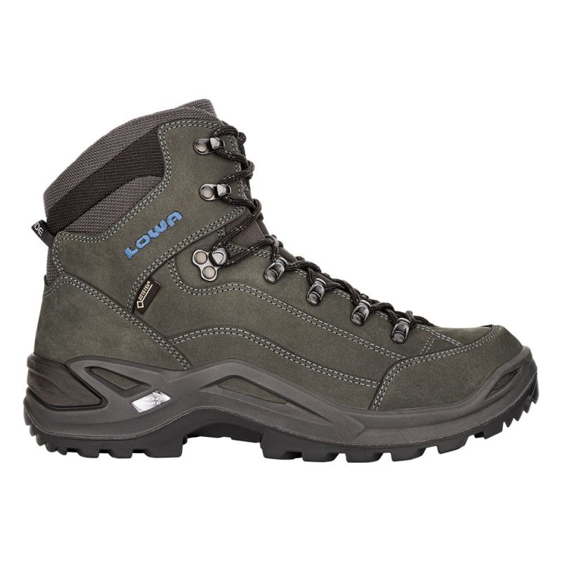 LOWA Boots Men's Renegade GTX Mid-Anthracite/Steel Blue - Click Image to Close