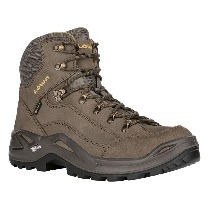 LOWA Boots Men's Renegade GTX Mid-Olive/Mustard