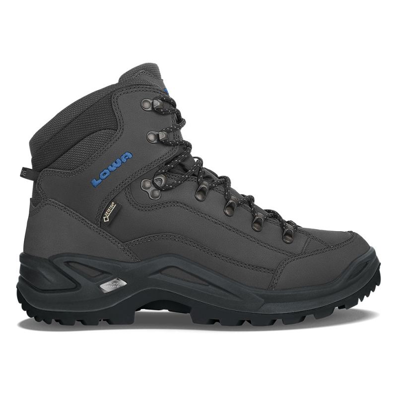 LOWA Boots Men's Renegade GTX Mid-Anthracite/Steel Blue - Click Image to Close