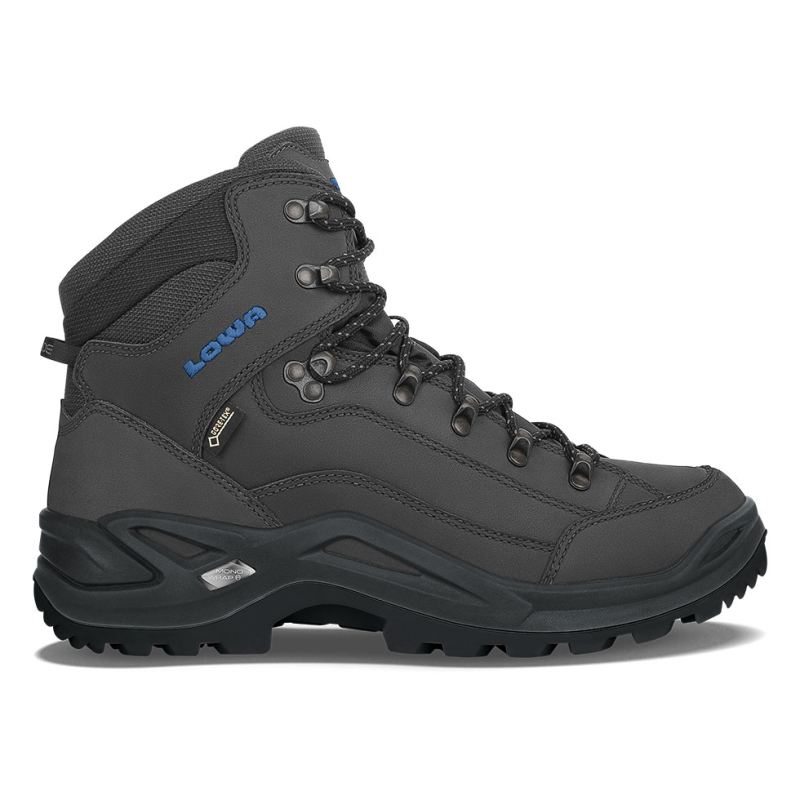 LOWA Boots Men's Renegade GTX Mid-Anthracite/Steel Blue