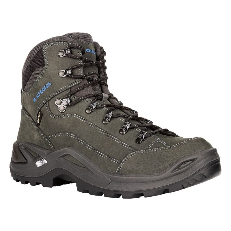 LOWA Boots Men's Renegade GTX Mid-Anthracite/Steel Blue - Click Image to Close