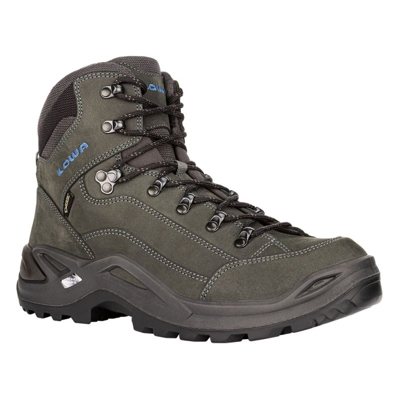 LOWA Boots Men's Renegade GTX Mid-Anthracite/Steel Blue