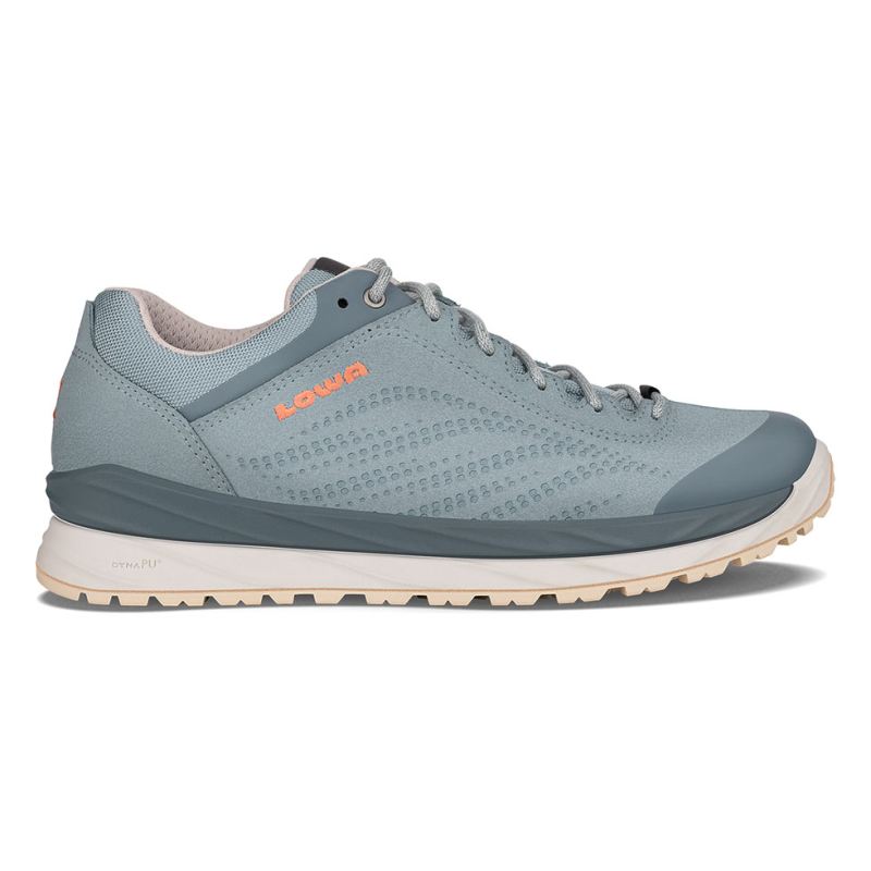 LOWA Boots Women's Malta GTX Lo Ws-Ice Blue/Mandarin