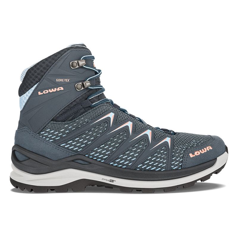 LOWA Boots Women's Innox Pro GTX Mid Ws-Steel Blue/Salmon