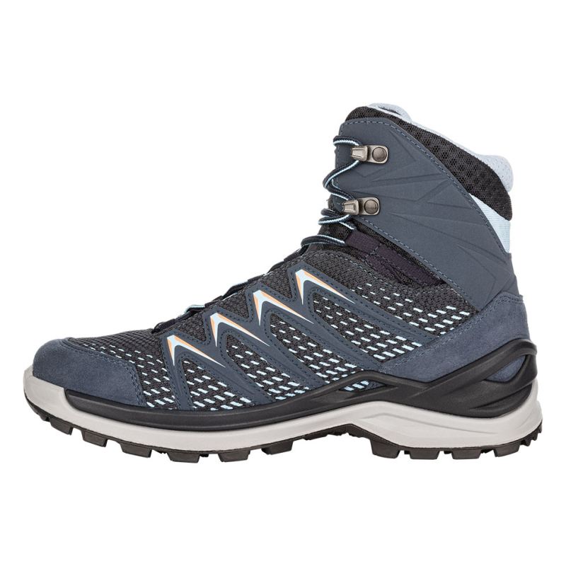 LOWA Boots Women's Innox Pro GTX Mid Ws-Steel Blue/Salmon