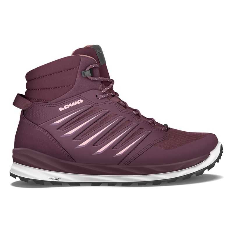LOWA Boots Women's Axos GTX Mid Ws-Burgundy/Rose - Click Image to Close