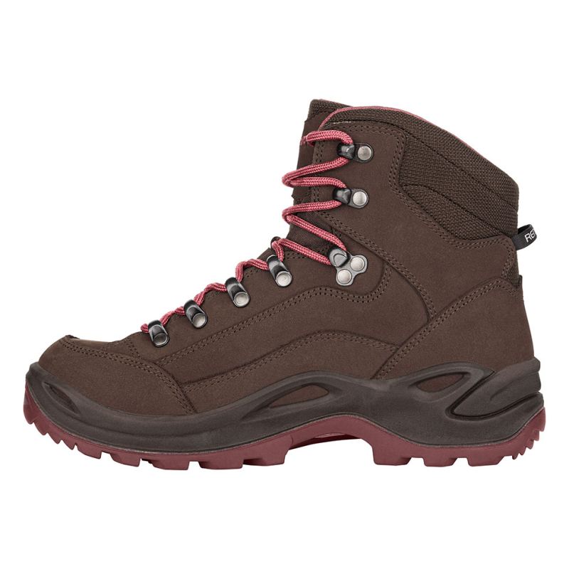 LOWA Boots Women's Renegade GTX Mid Ws-Espresso/Berry - Click Image to Close