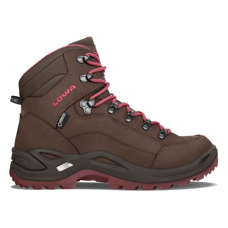 LOWA Boots Women's Renegade GTX Mid Ws-Espresso/Berry - Click Image to Close