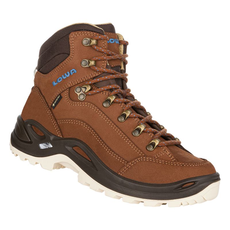 LOWA Boots Women's Renegade GTX Mid Ws-Mahogany/Navy - Click Image to Close