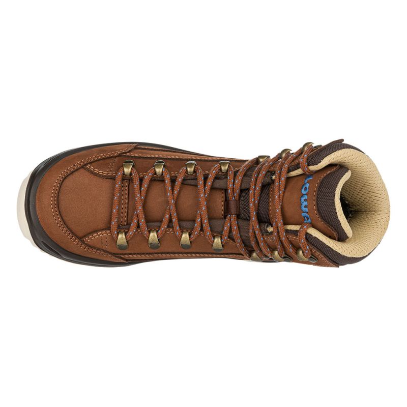 LOWA Boots Women's Renegade GTX Mid Ws-Mahogany/Navy - Click Image to Close