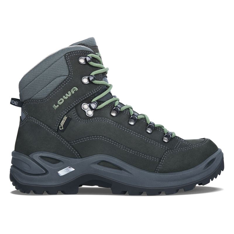 LOWA Boots Women's Renegade GTX Mid Ws-Graphite/Jade - Click Image to Close
