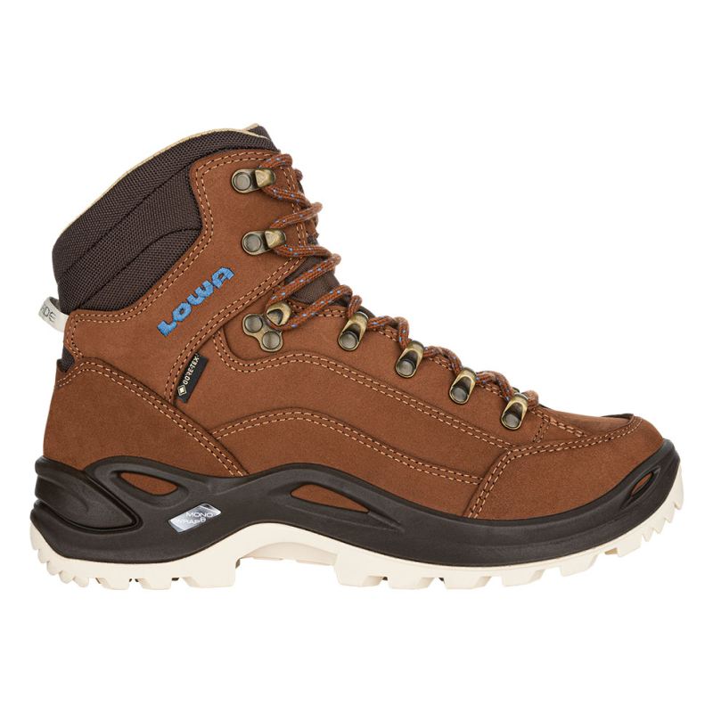 LOWA Boots Women's Renegade GTX Mid Ws-Mahogany/Navy - Click Image to Close