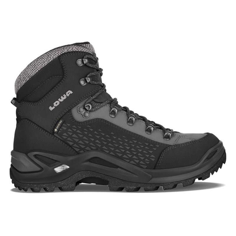 LOWA Boots Men's Renegade Warm GTX Mid-Black/Grey - Click Image to Close